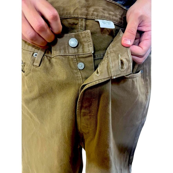 Levis 501s khaki buttonfly jeans- 38x32 - Picture 3 of 6